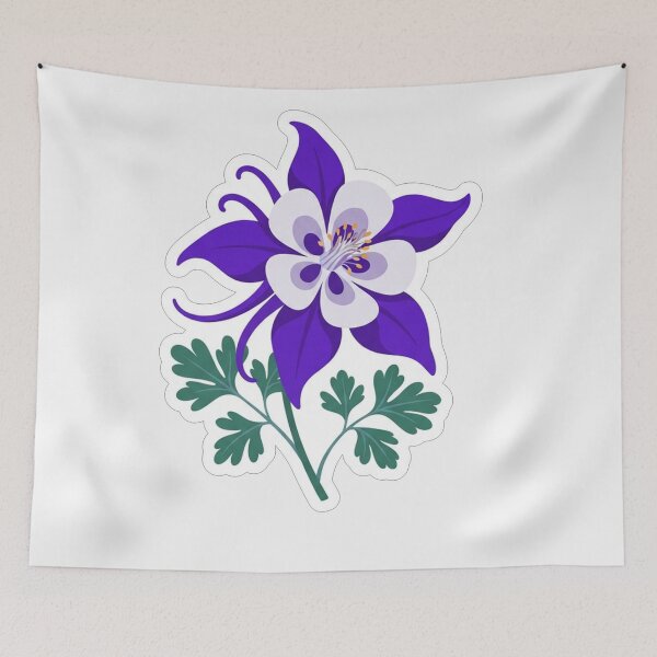 Item preview, Vibrant Purple Columbine Flower Botanical Illustration designed and sold by Owcomm.