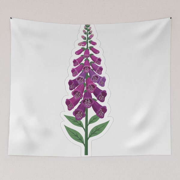 Item preview, Purple Foxglove Wildflower Botanical Garden Floral Illustration designed and sold by Owcomm.