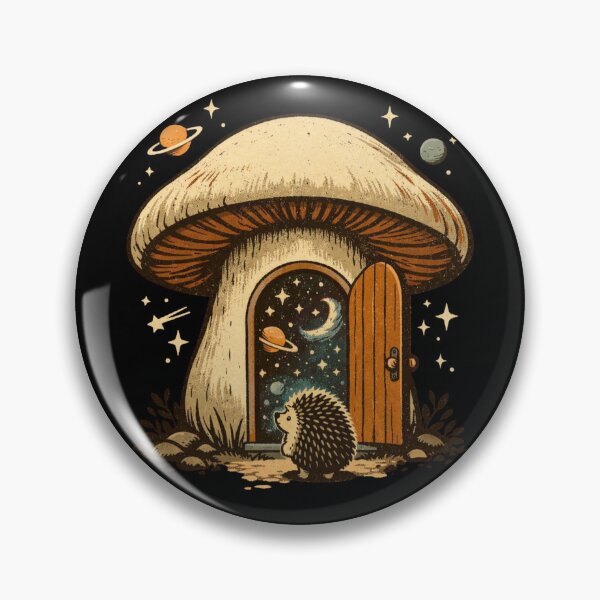 Item preview, Cosmic Hedgehog – Surreal Mushroom House Illustration designed and sold by Dogandesighn.