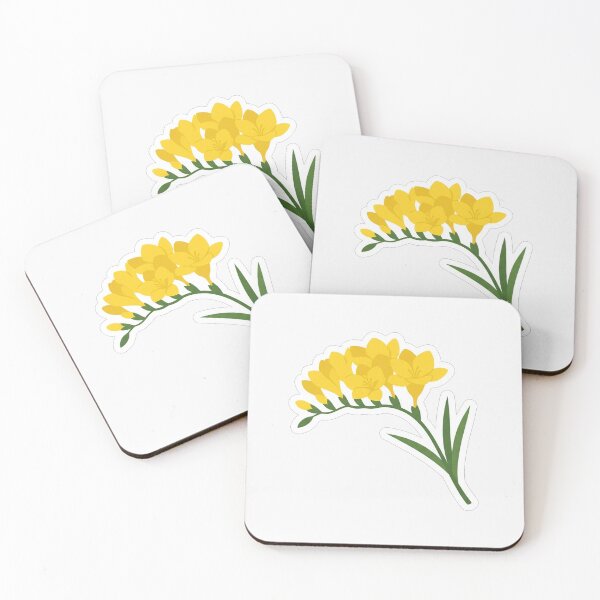 Item preview, Bright Yellow Freesia Flower Blossom Illustration designed and sold by Owcomm.