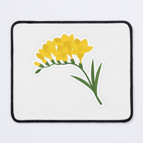 Item preview, Bright Yellow Freesia Flower Blossom Illustration designed and sold by Owcomm.
