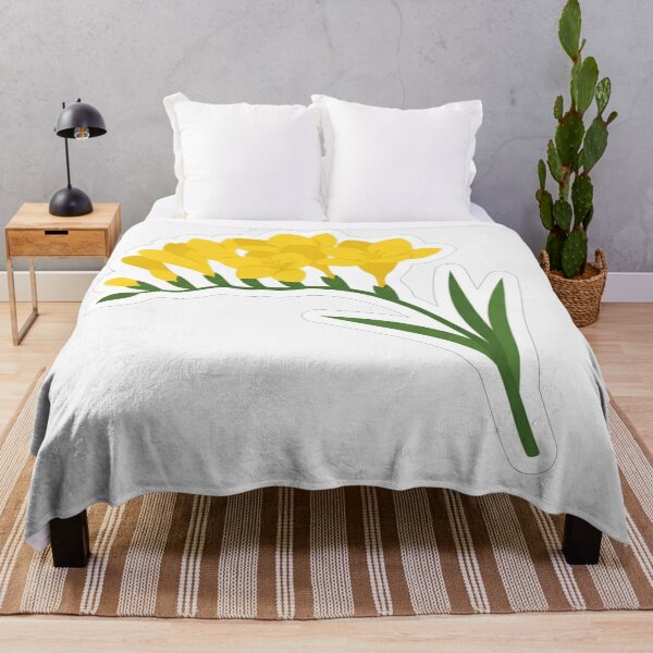 Item preview, Bright Yellow Freesia Flower Blossom Illustration designed and sold by Owcomm.