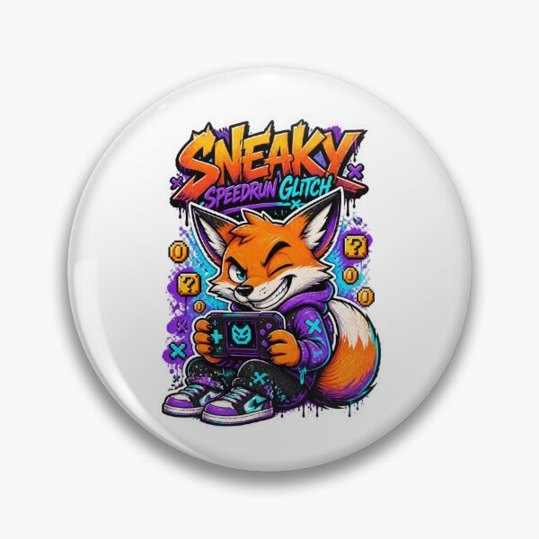 Item preview, Sneaky Speedrun Glitch Fox Gamer Sticker | Graffiti Gaming Animal Art designed and sold by Panom Suavichien.