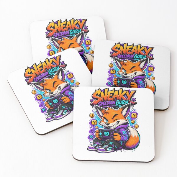 Item preview, Sneaky Speedrun Glitch Fox Gamer Sticker | Graffiti Gaming Animal Art designed and sold by Panom Suavichien.