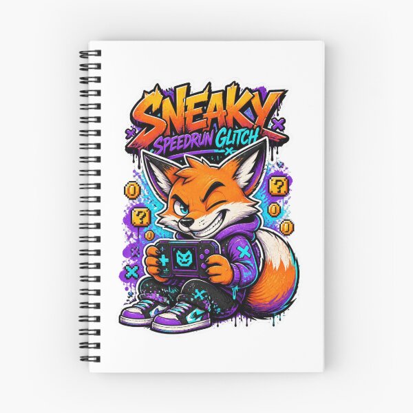 Item preview, Sneaky Speedrun Glitch Fox Gamer Sticker | Graffiti Gaming Animal Art designed and sold by Panom Suavichien.