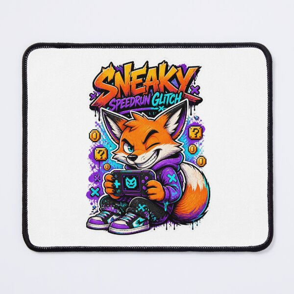 Item preview, Sneaky Speedrun Glitch Fox Gamer Sticker | Graffiti Gaming Animal Art designed and sold by Panom Suavichien.