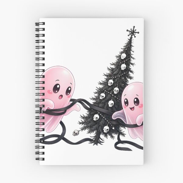 Item preview, Spooky Cute Pink Ghosts and Gothic Skulls Tree designed and sold by CraftyValley.