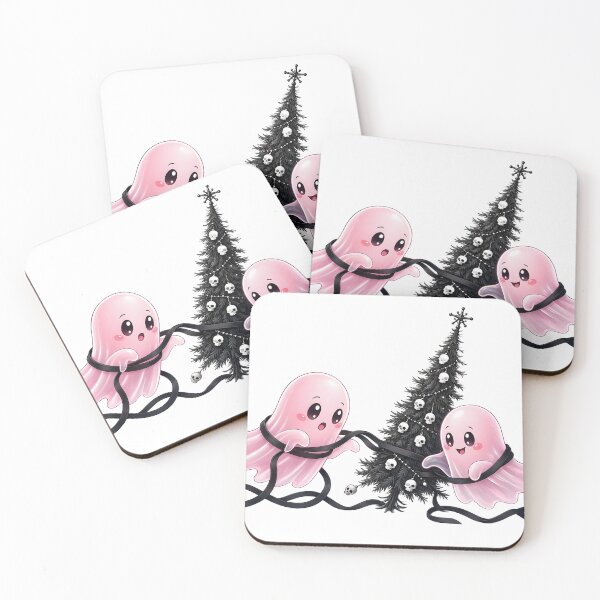 Item preview, Spooky Cute Pink Ghosts and Gothic Skulls Tree designed and sold by CraftyValley.