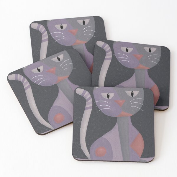 Item preview, Lonely Cat Cubism Wall Art – Solitude Cat Abstract Art designed and sold by aekritdeach.