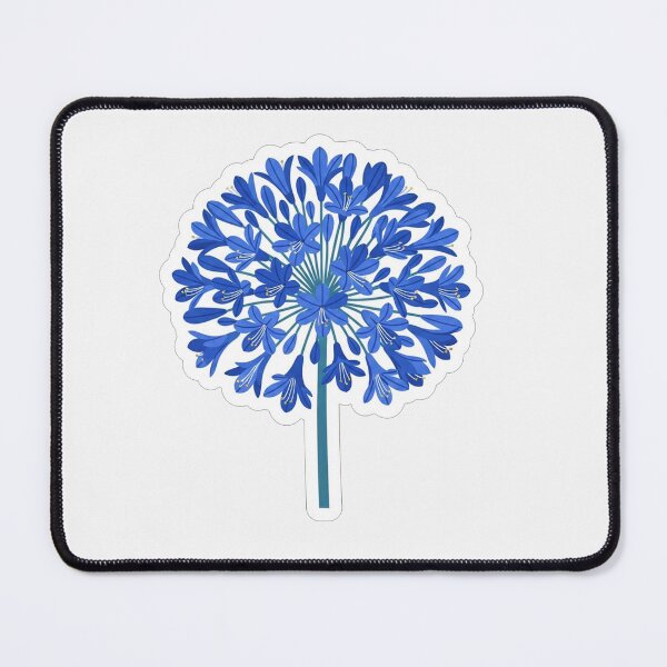 Item preview, Vibrant Blue Agapanthus Flower Botanical Illustration designed and sold by Owcomm.