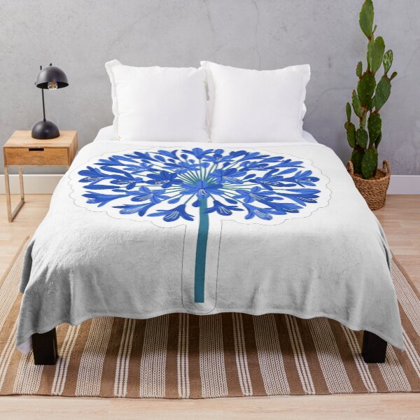 Item preview, Vibrant Blue Agapanthus Flower Botanical Illustration designed and sold by Owcomm.