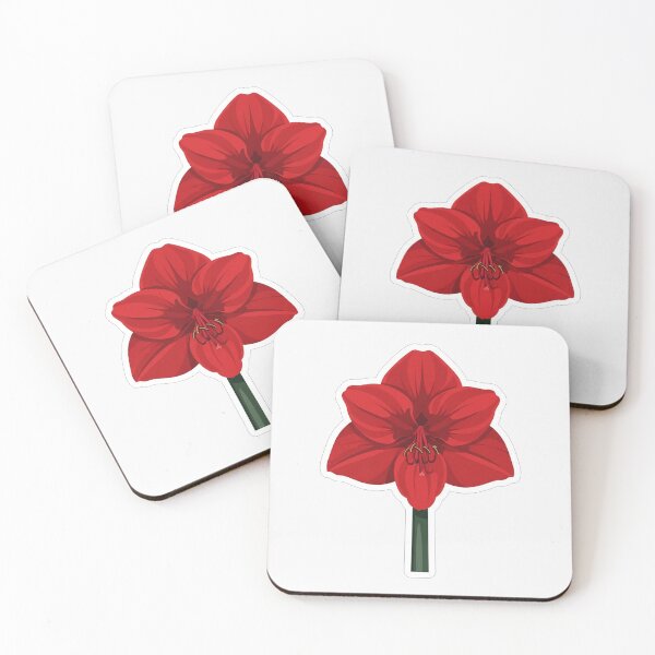 Item preview, Vibrant Red Amaryllis Flower Botanical Illustration designed and sold by Owcomm.