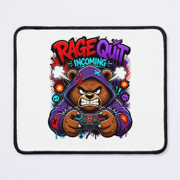 Item preview, Rage Quit Incoming Bear Gamer Sticker | Funny Graffiti Gaming Animal Art designed and sold by Panom Suavichien.
