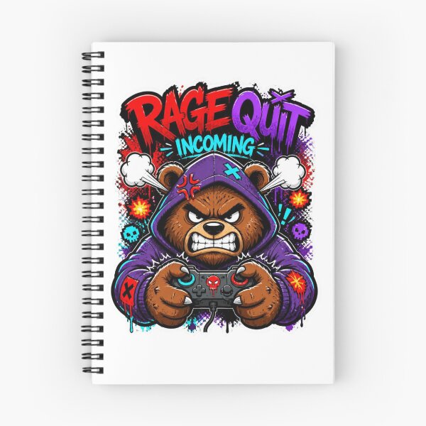 Item preview, Rage Quit Incoming Bear Gamer Sticker | Funny Graffiti Gaming Animal Art designed and sold by Panom Suavichien.