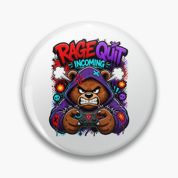 Item preview, Rage Quit Incoming Bear Gamer Sticker | Funny Graffiti Gaming Animal Art designed and sold by Panom Suavichien.