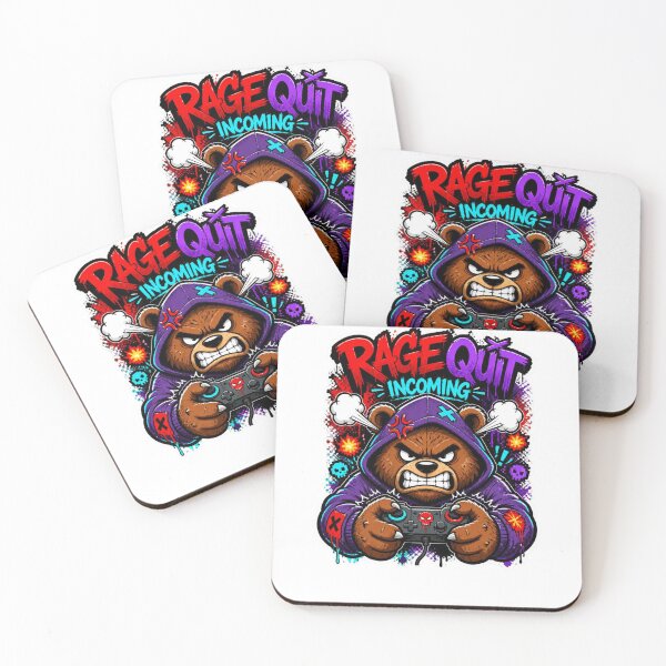 Item preview, Rage Quit Incoming Bear Gamer Sticker | Funny Graffiti Gaming Animal Art designed and sold by Panom Suavichien.