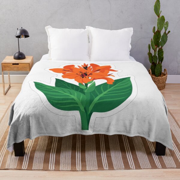 Item preview, Vibrant Orange Flower With Green Leaves designed and sold by Owcomm.