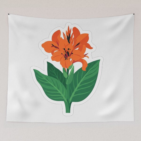 Item preview, Vibrant Orange Flower With Green Leaves designed and sold by Owcomm.