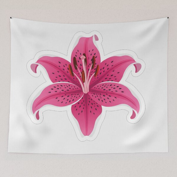 Item preview, Vibrant Pink Stargazer Lily Flower Illustration designed and sold by Owcomm.