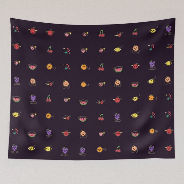 Item preview, Cute Fruit Band Musical Micro Icon Kawaii Jam Session Seamless Pattern designed and sold by KungPowUnicorn.