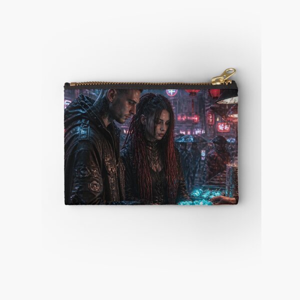 Item preview, Cyberpunk Night Market Crimson Red Neon Street-Food  vendor designed and sold by LazyDayzCo.