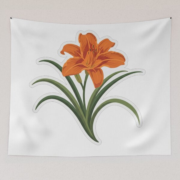 Item preview, Vibrant Orange Tiger Lily Flower Illustration designed and sold by Owcomm.