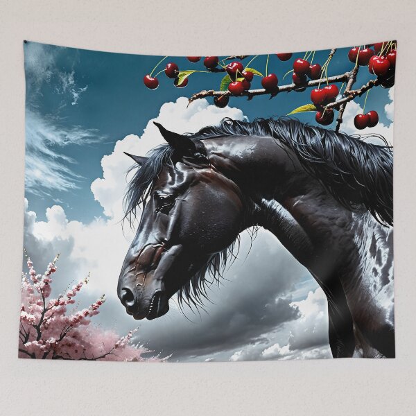 Item preview, But the big black horse said, "Look this way" - He said, "Hey lady, will you marry me?" 1 designed and sold by deep-sea-birds.
