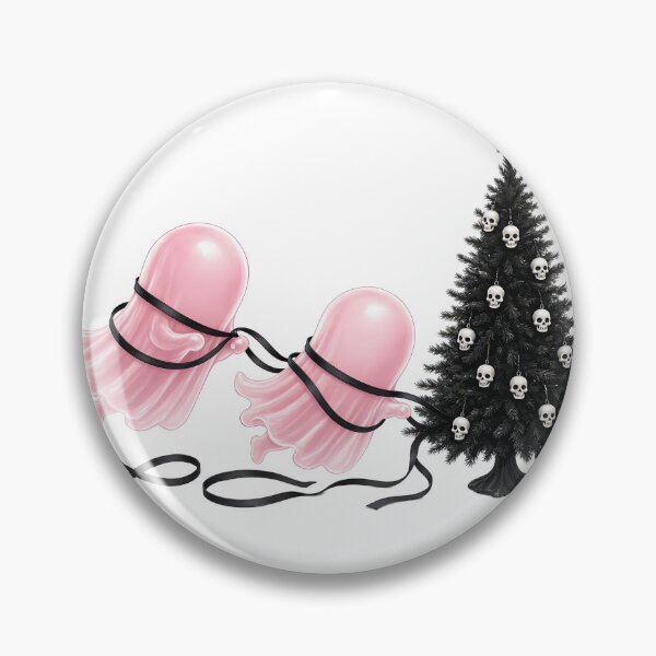 Item preview, Tangled Pink Ghosts and Spooky Halloween Skull Tree designed and sold by CraftyValley.