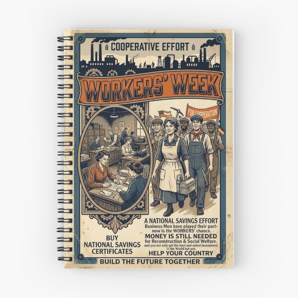 Item preview, Vintage Workers' Week Poster - National Savings & Reconstruction designed and sold by ArtworkNorth.