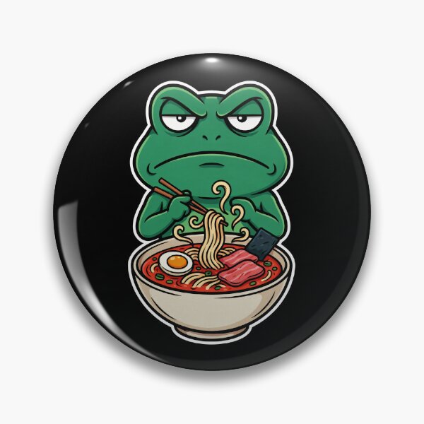 Item preview, Grumpy Frog Eating Ramen designed and sold by Millsoft.