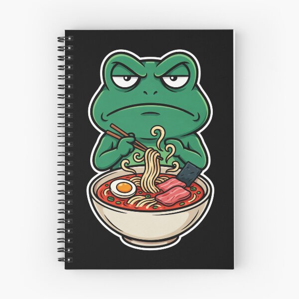 Item preview, Grumpy Frog Eating Ramen designed and sold by Millsoft.