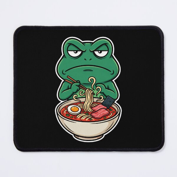 Item preview, Grumpy Frog Eating Ramen designed and sold by Millsoft.