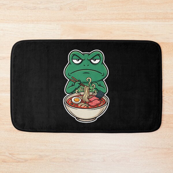 Item preview, Grumpy Frog Eating Ramen designed and sold by Millsoft.