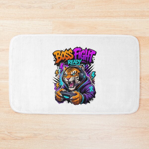 Item preview, Boss Fight Ready Tiger Gamer Sticker | Funny Graffiti Gaming Animal Art designed and sold by Panom Suavichien.