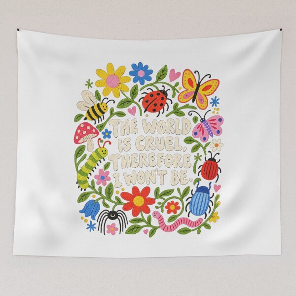 Item preview, The World Is Cruel Therefore I Wont Be Cute Bugs Flowers Design designed and sold by SEINENGAPPI23.