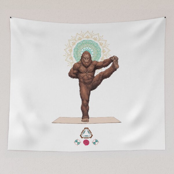 Artikelvorschau, Zen Sasquatch: Bigfoot macht eine perfekte Yoga-Pose (Utthita Hasta Padangusthasana) entworfen und verkauft von Whimsy Trail Co.