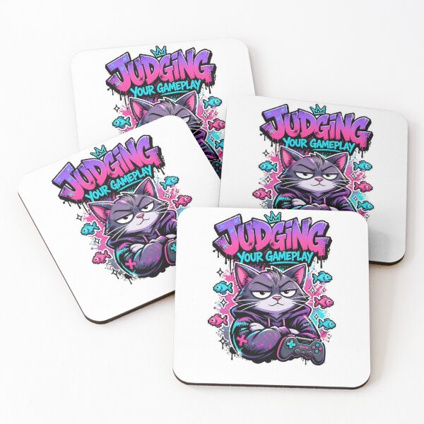 Item preview, Judging Your Gameplay Cat Gamer Sticker | Funny Graffiti Gaming Animal Art designed and sold by Panom Suavichien.