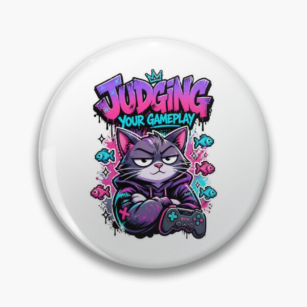 Item preview, Judging Your Gameplay Cat Gamer Sticker | Funny Graffiti Gaming Animal Art designed and sold by Panom Suavichien.