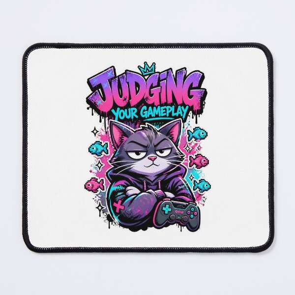 Item preview, Judging Your Gameplay Cat Gamer Sticker | Funny Graffiti Gaming Animal Art designed and sold by Panom Suavichien.