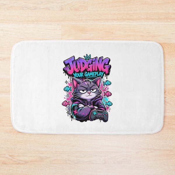 Item preview, Judging Your Gameplay Cat Gamer Sticker | Funny Graffiti Gaming Animal Art designed and sold by Panom Suavichien.