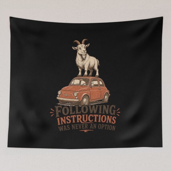 Item preview, Following Instructions Was Never An Option Shirt, Funny Goat T-Shirt, Rebellious Farm Animal Tee, Rural Humor Gift, Vintage Farm Graphic designed and sold by TshirtsLabs.