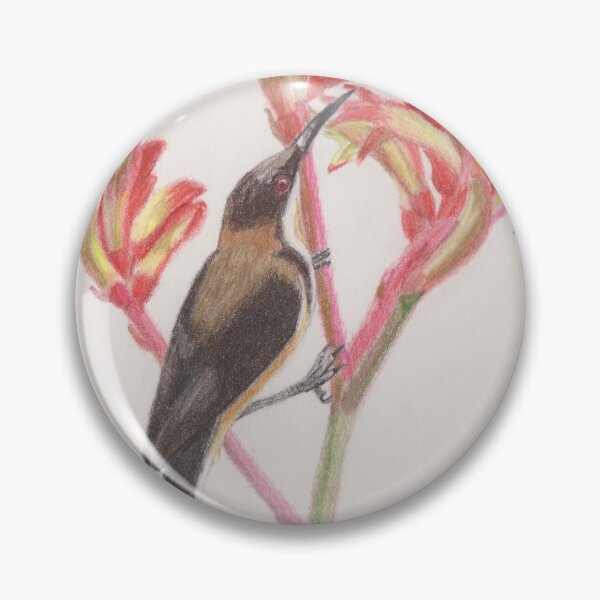 Item preview, Australian honeyeater on catspaw flowers designed and sold by SandraAnimalArt.