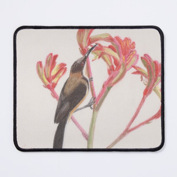 Item preview, Australian honeyeater on catspaw flowers designed and sold by SandraAnimalArt.