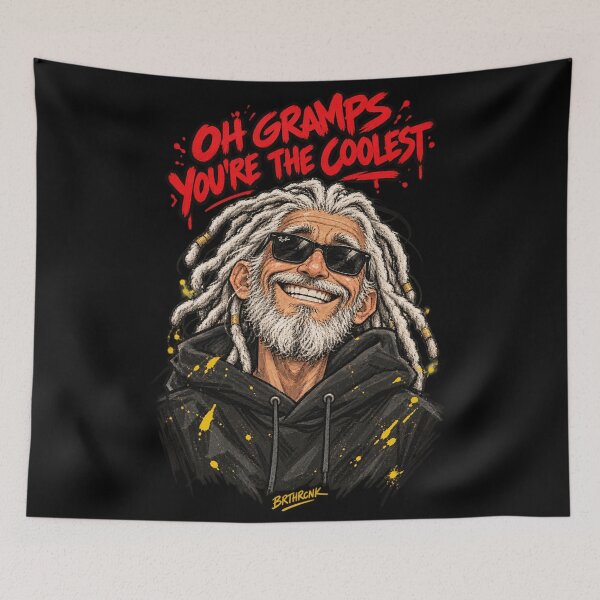 Aperçu de l'œuvre Oh Gramps You're The Coolest - Funny Cool Grandpa Art créée et vendue par BRTHRCNK01.