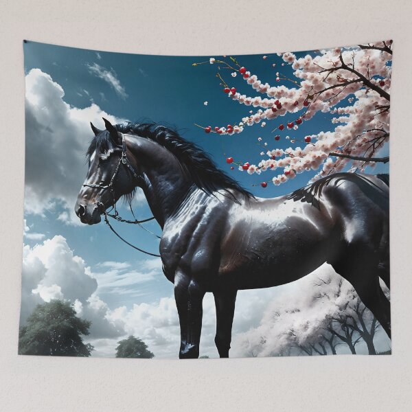 Item preview, But the big black horse said, "Look this way" - He said, "Hey lady, will you marry me?" 4 designed and sold by deep-sea-birds.