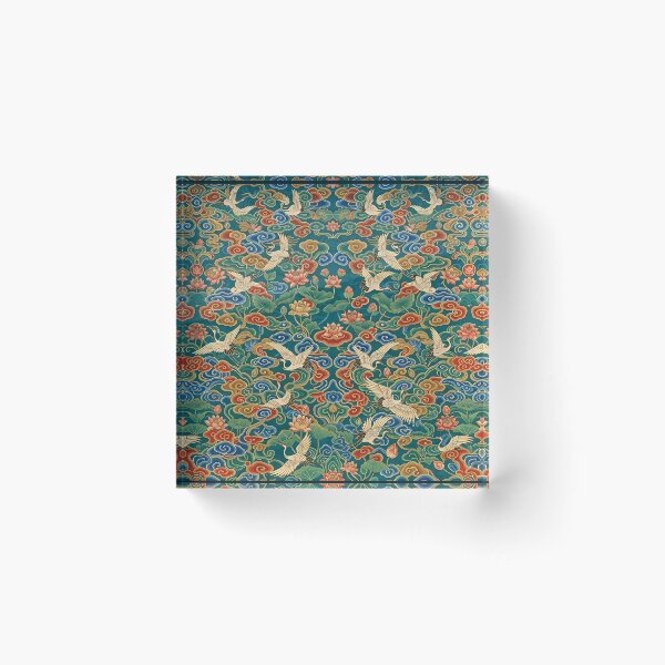 Item preview, Korean Dancheong Seamless Pattern: Traditional Cloud, Crane & Lotus Art Print, Phone Case & Home Decor designed and sold by SOOstudio73.