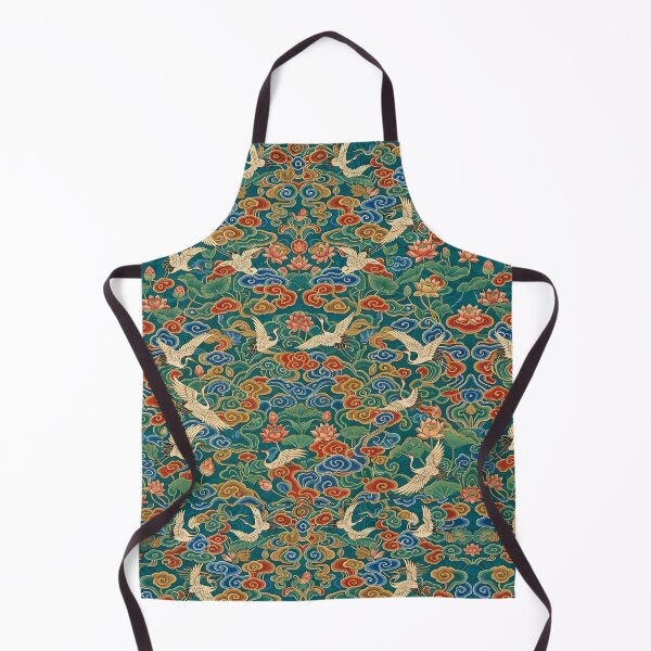 Item preview, Korean Dancheong Seamless Pattern: Traditional Cloud, Crane & Lotus Art Print, Phone Case & Home Decor designed and sold by SOOstudio73.