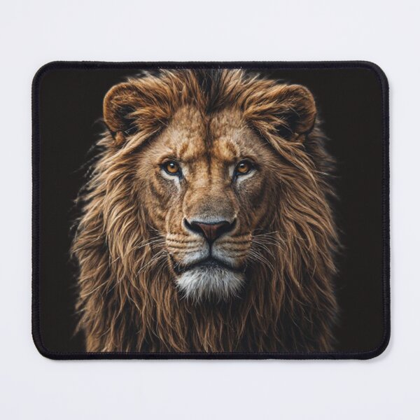 Item preview, Majestic Lion Portrait on Black Background – Wild Predator Art designed and sold by PicturePic.