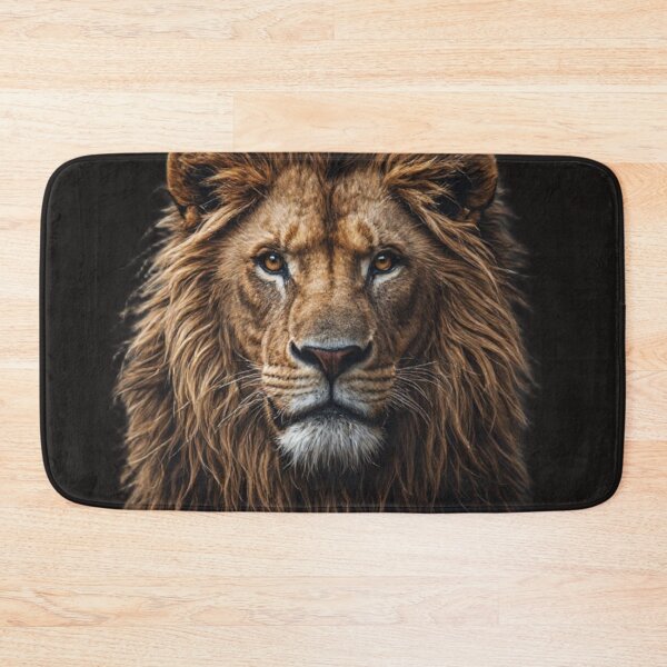 Item preview, Majestic Lion Portrait on Black Background – Wild Predator Art designed and sold by PicturePic.