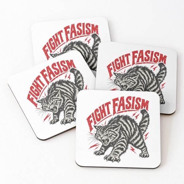 Item preview, Fight Fascism Antifascist Retro Angry Cat Political Design designed and sold by SEINENGAPPI23.